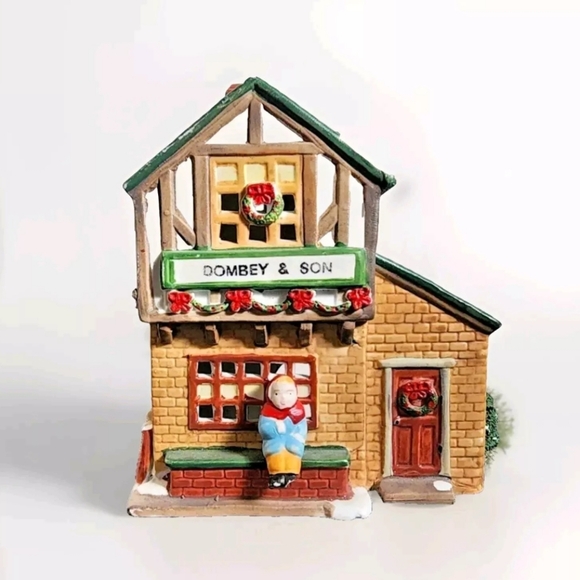 Lemax Other - Lemax 1991 Vintage Ceramic Christmas Village "Dombey & Son" Shop